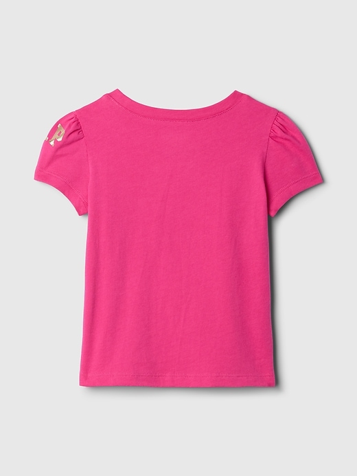 2 of 8 showing, with the color super pink neon of product Gap × Disney Baby Puff-Sleeve Graphic T-Shirt