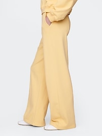 French Terry Seamed Wide-Leg Sweatpants