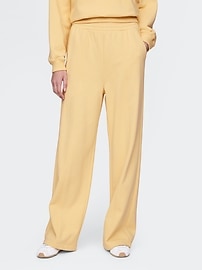 French Terry Seamed Wide-Leg Sweatpants