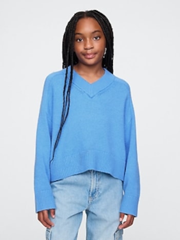 Kids CashSoft Oversized V-Neck Sweater