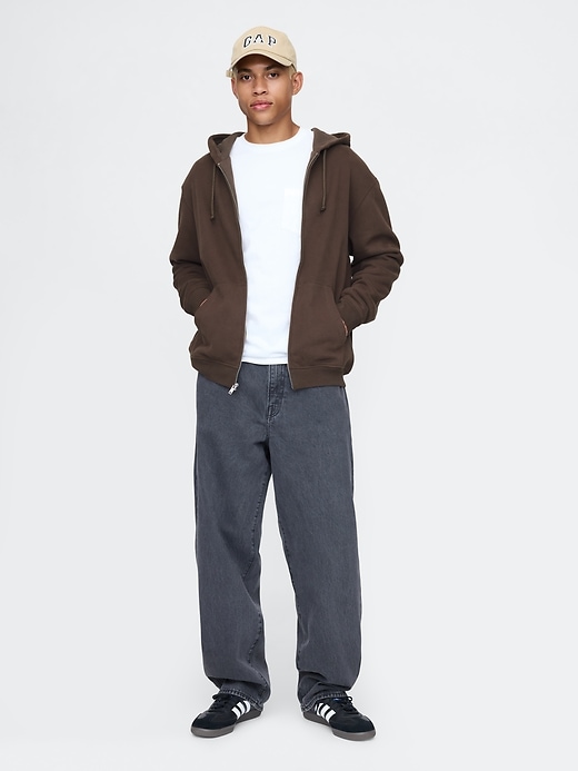 Image number 3 showing, VintageSoft Waffle-Lined Zip Hoodie
