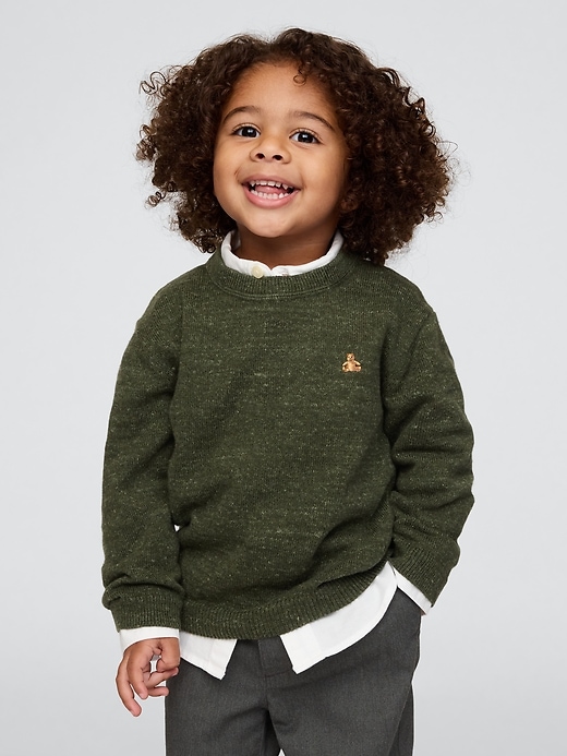 1 of 8 showing, with the color balsam tree green of product Baby & Toddler Relaxed Crewneck Sweater