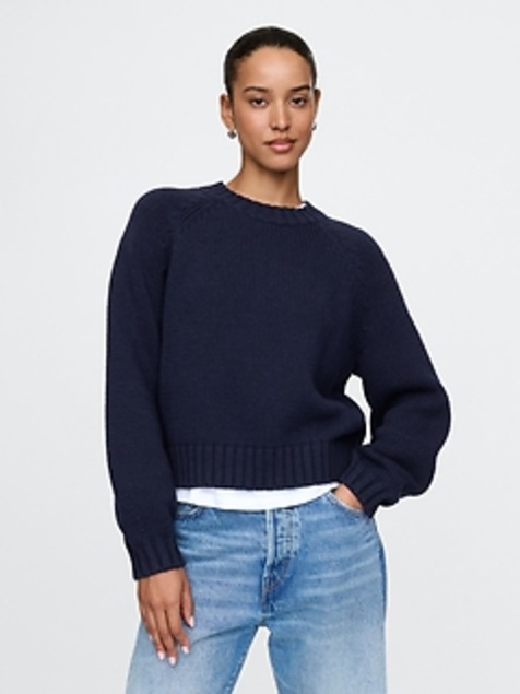 Relaxed Balloon-Sleeve Sweater