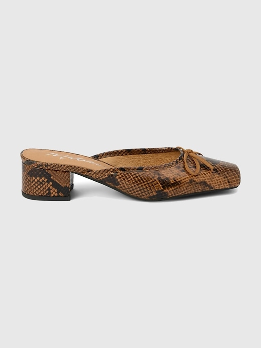 1 of 8 showing, with the color Brown Snake of product Basilio Heeled Mule