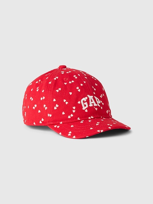 1 of 8 showing, with the color MODERN RED of product Toddler Organic Cotton Logo Heart Baseball Hat