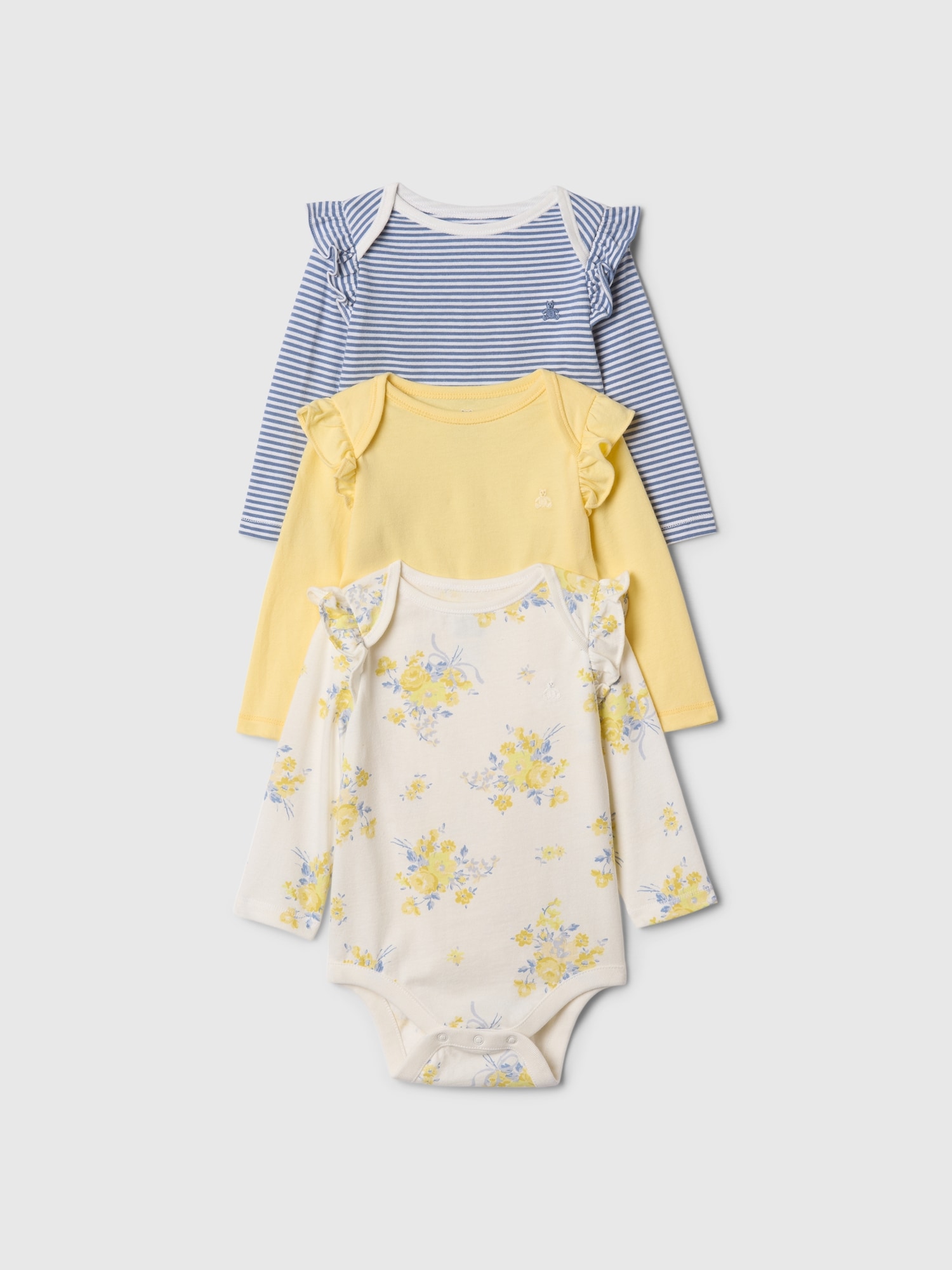 Baby First Favorites Organic Cotton Ruffle Bodysuit (3-Pack)