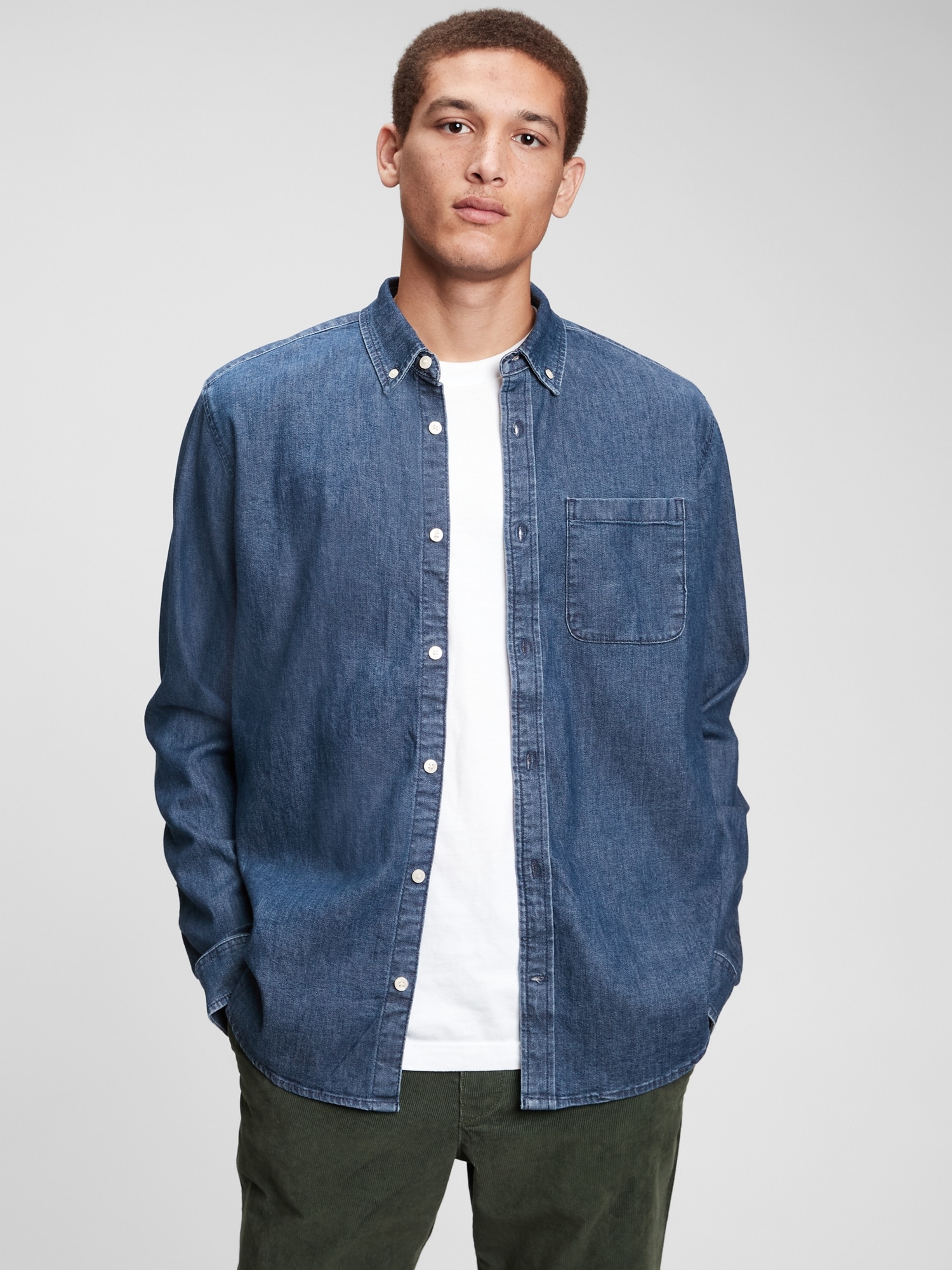Denim shirt gap deals