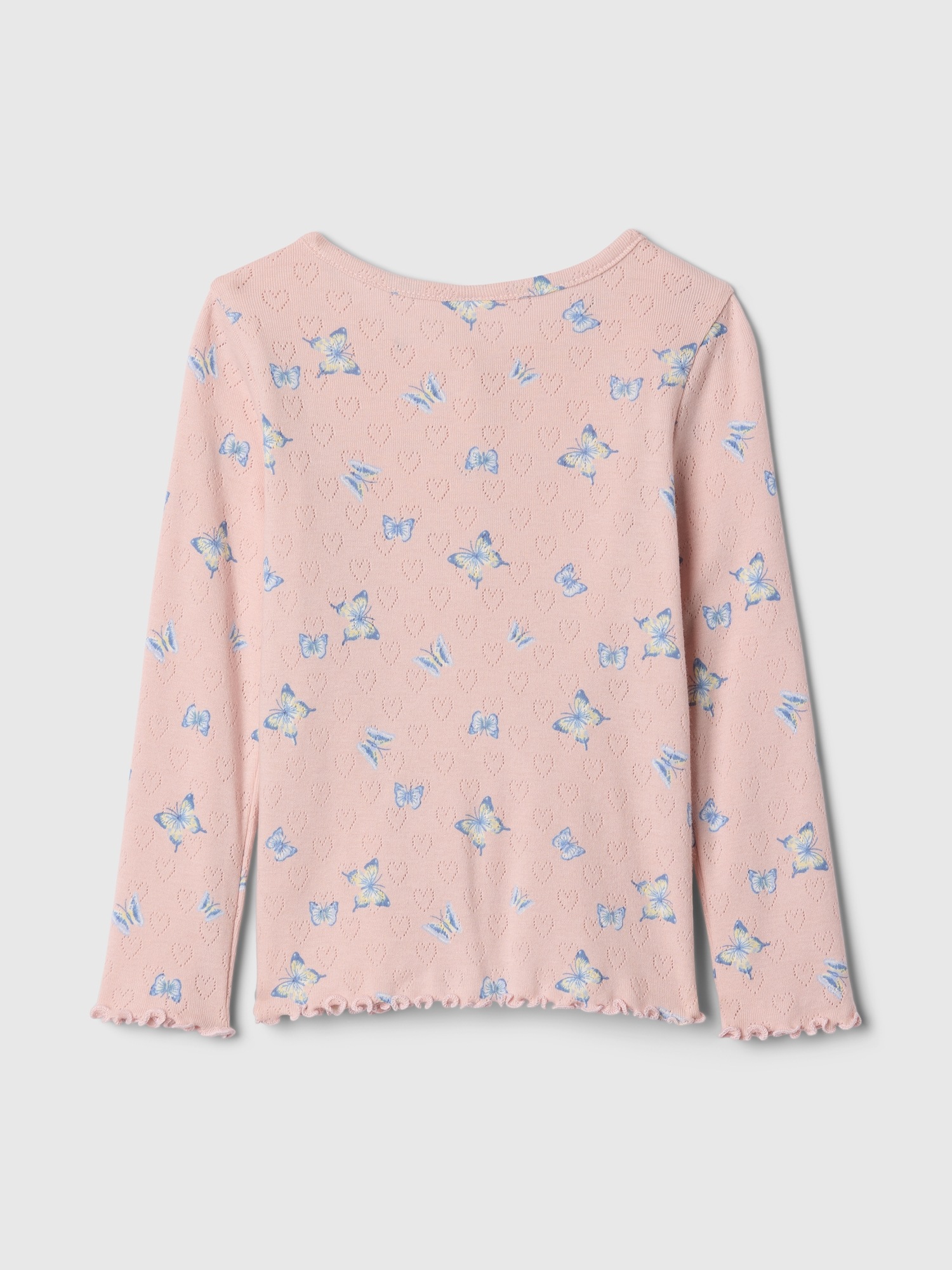 Топ Gap Pointelle Henley Top для малышей, цвет: Розовый — фото 2