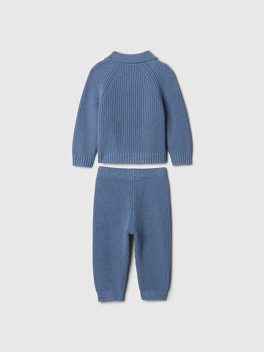 2 of 8 showing, with the color Soft cornflower blue of product Baby Sweater Set