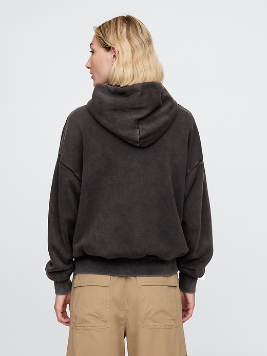 2 of 8 showing, with the color true black of product Wicked Vintage Soft Logo Hoodie