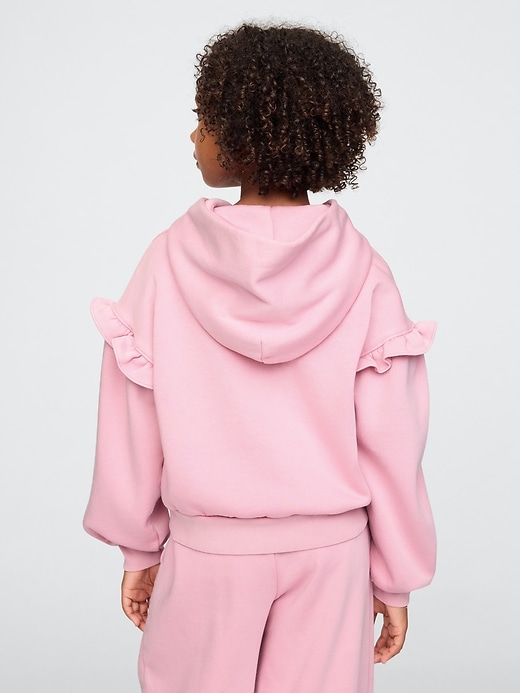 2 of 8 showing, with the color Sunrise pink of product Kids Wicked VintageSoft Ruffle Hoodie
