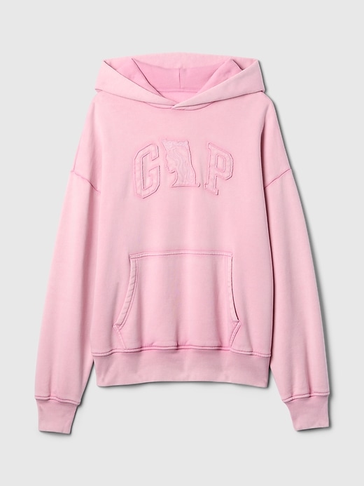 5 of 8 showing, with the color sunrise pink of product Wicked Vintage Soft Logo Hoodie