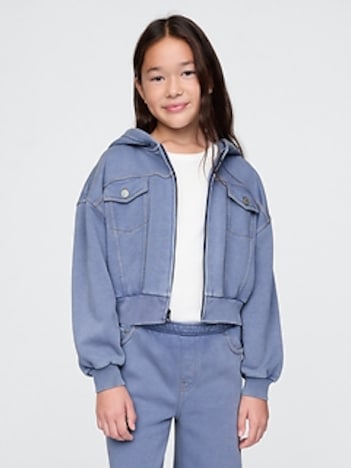 Kids VintageSoft Crop Zip Hoodie