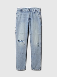 Railroad Striped Straight Carpenter Jeans