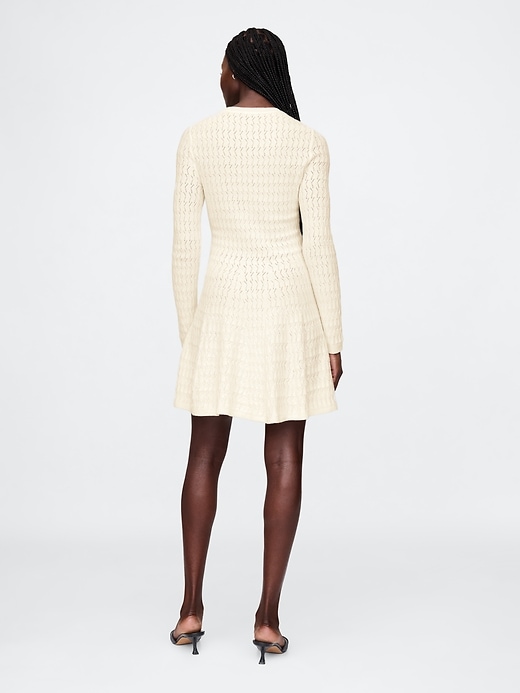 Image number 2 showing, CashSoft Pointelle Mini Sweater Dress