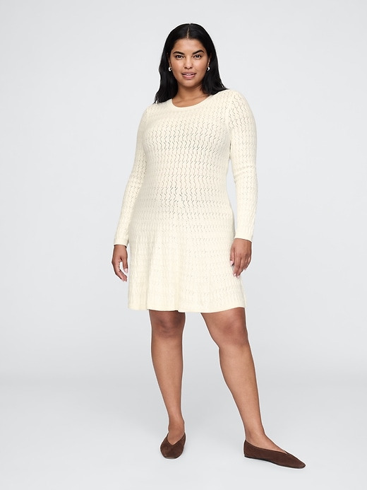 Image number 5 showing, CashSoft Pointelle Mini Sweater Dress
