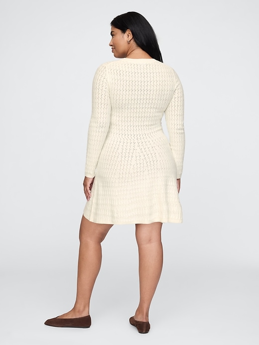 Image number 6 showing, CashSoft Pointelle Mini Sweater Dress