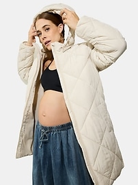 View large product image 11 of 12. Ingrid and Isabel Maternity Longline Puffer Jacket