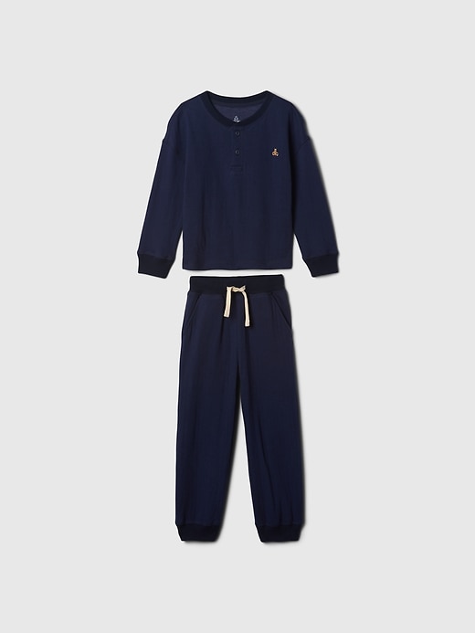 1 of 8 showing, with the color Dark night blue of product babyGap Duofold Outfit Set