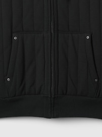 Waffle-Lined Quilted Zip Hoodie