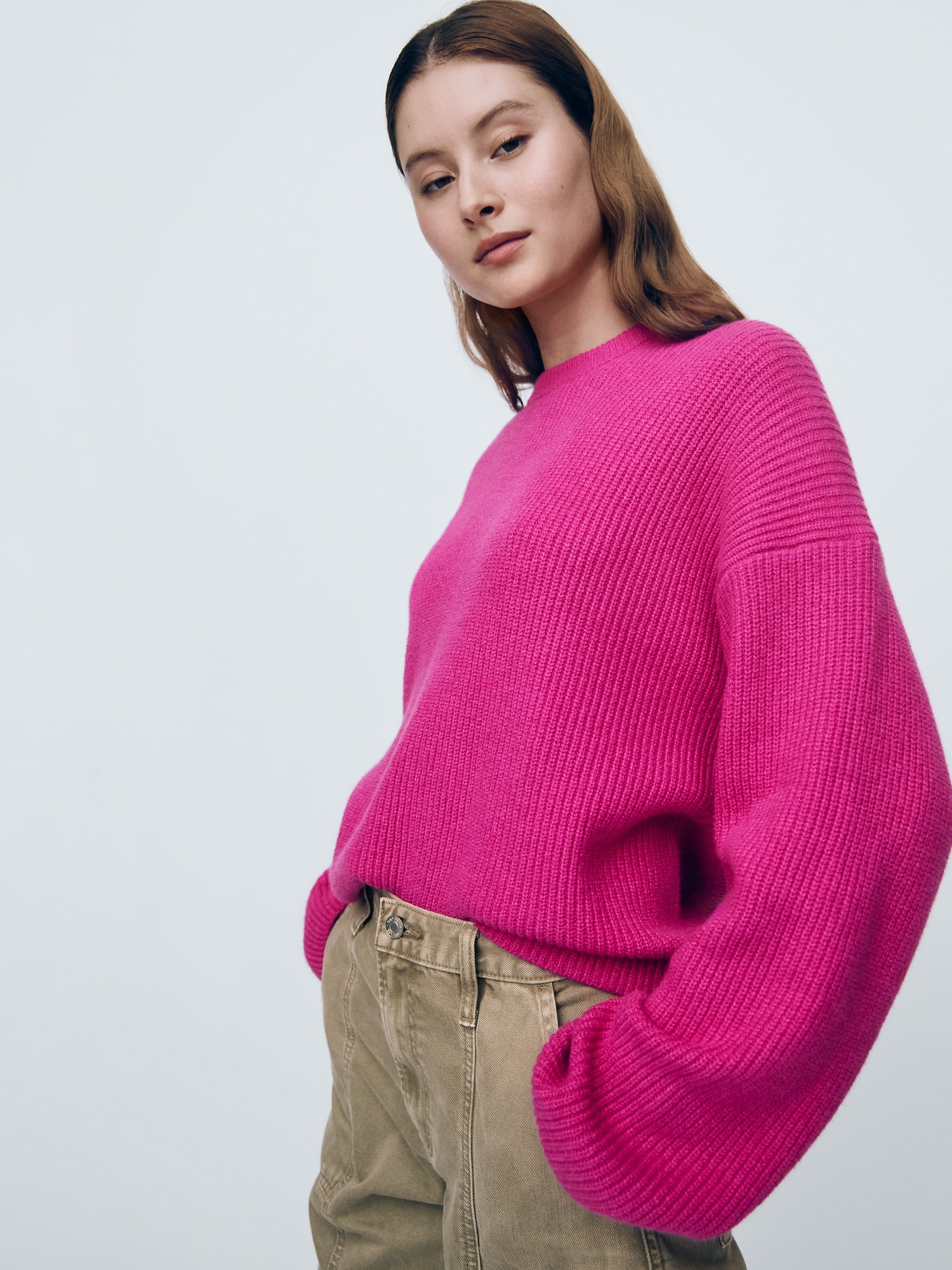 Cashsoft shaker stitch crewneck sweater gap