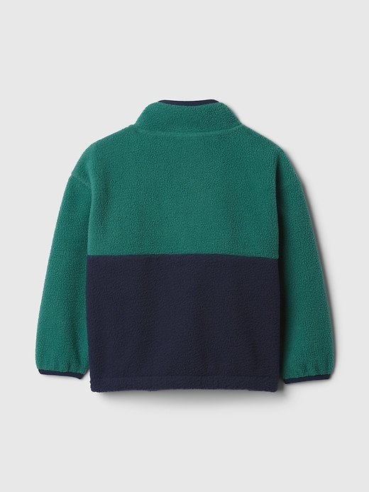 2 of 8 showing, with the color balsam tree green of product Baby & Toddler Sherpa Half-Zip Pullover