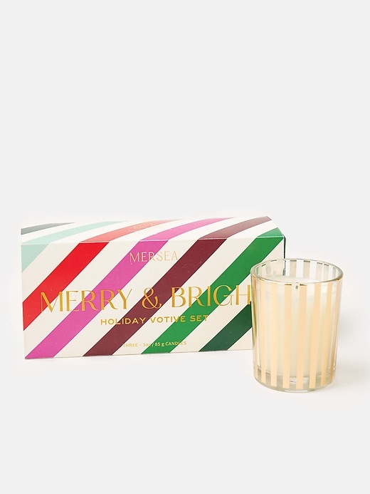 1 of 8 showing, with the color MULTI of product Mersea Good Tidings Boxed Votive Set