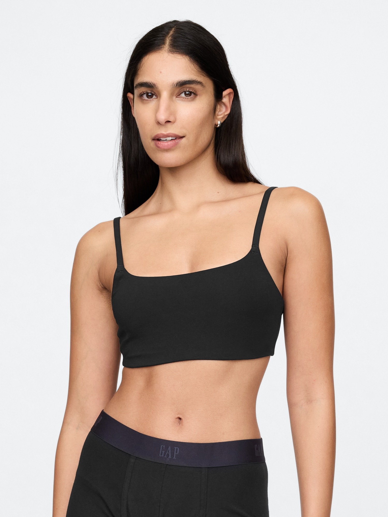 Gap Organic Stretch Cotton Bralette In Black