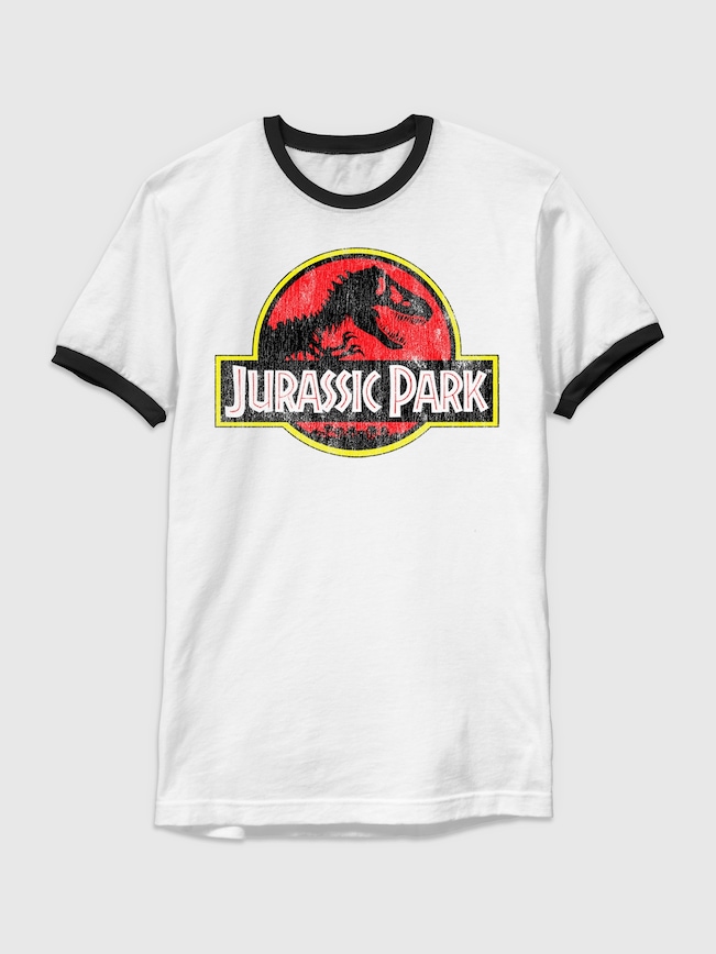 Jurassic Park Classic Logo Graphic Ringer T-Shirt