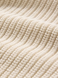 100% Cotton Shaker-Stitch V-Neck Sweater