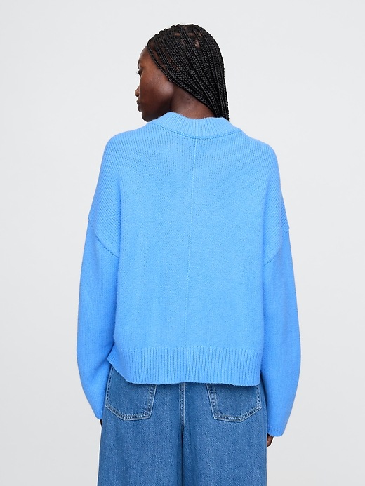 CashSoft Cropped High V-Neck Sweater | Gap