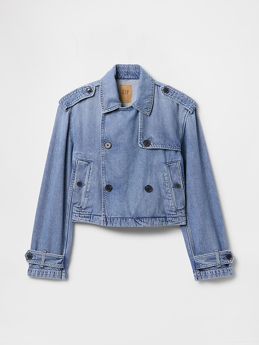 Image number 5 showing, Cropped UltraSoft Denim Trench Jacket