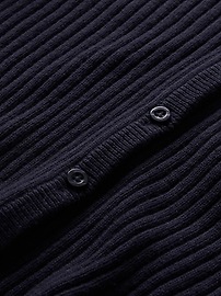 100% Cotton Cropped Plaited Rib Cardigan