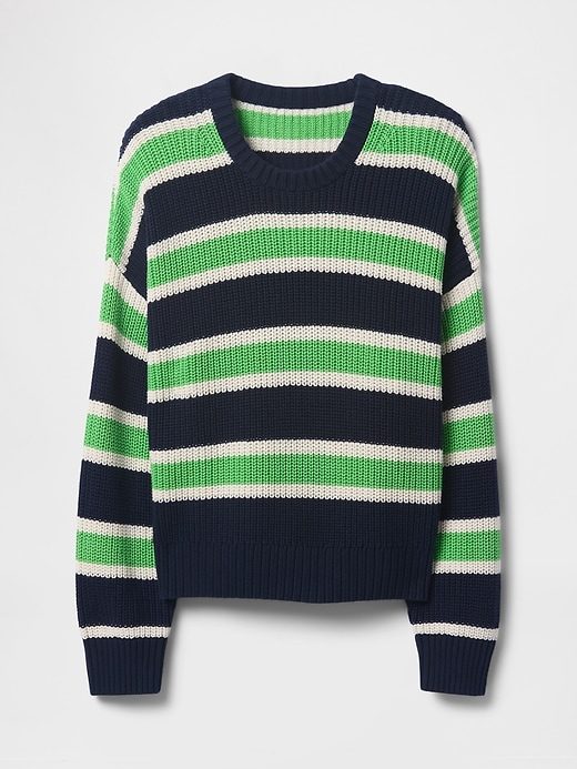 Image number 5 showing, 100% Cotton Shaker-Stitch Crewneck Sweater