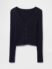 100% Cotton Cropped Plaited Rib Cardigan