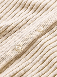 100% Cotton Cropped Plaited Rib Cardigan