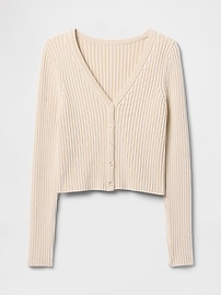 100% Cotton Cropped Plaited Rib Cardigan
