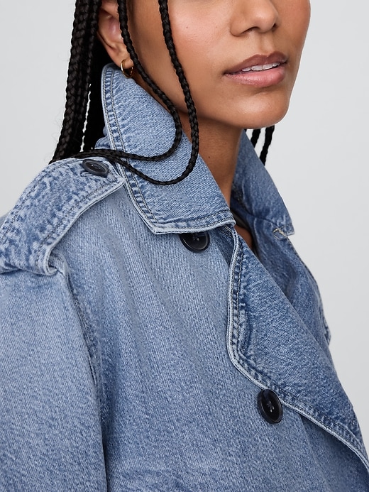 Image number 4 showing, Cropped UltraSoft Denim Trench Jacket