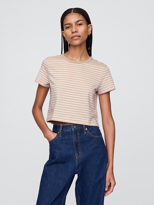 Image number 1 showing, Organic Cotton VintageSoft Cropped T-Shirt