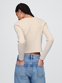 100% Cotton Cropped Plaited Rib Cardigan