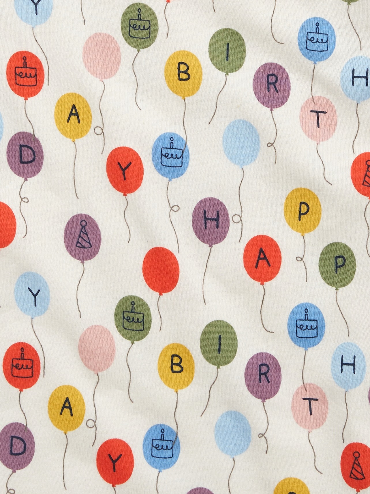 Пижамный комплект Birthday для детей, хлопок — Gap, цвет: Слоновая кость бежевый — фото 2