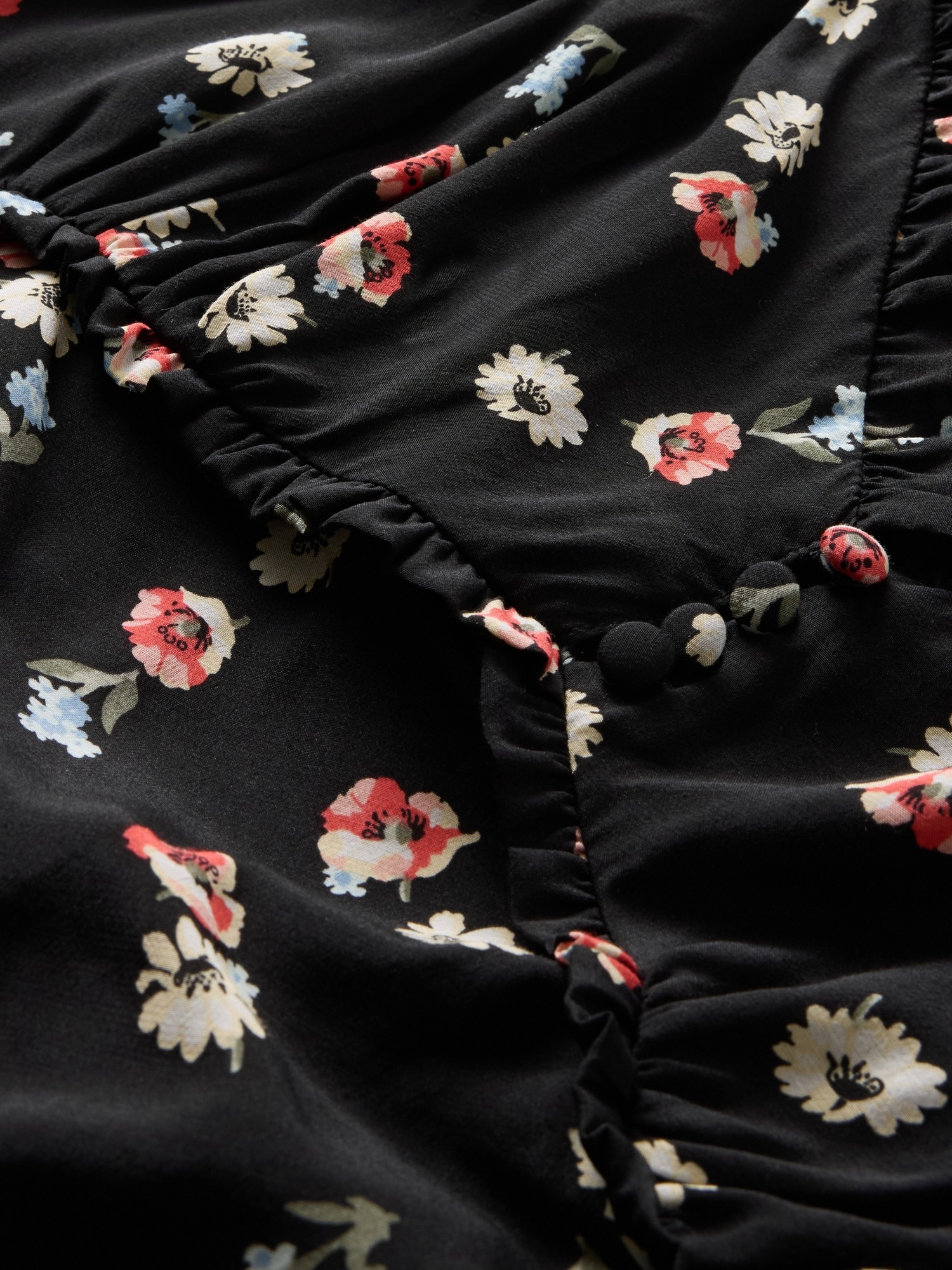 Женское платье Gap Crepe Sweetheart Maxi, цвет: Чёрный с принтом — фото 4