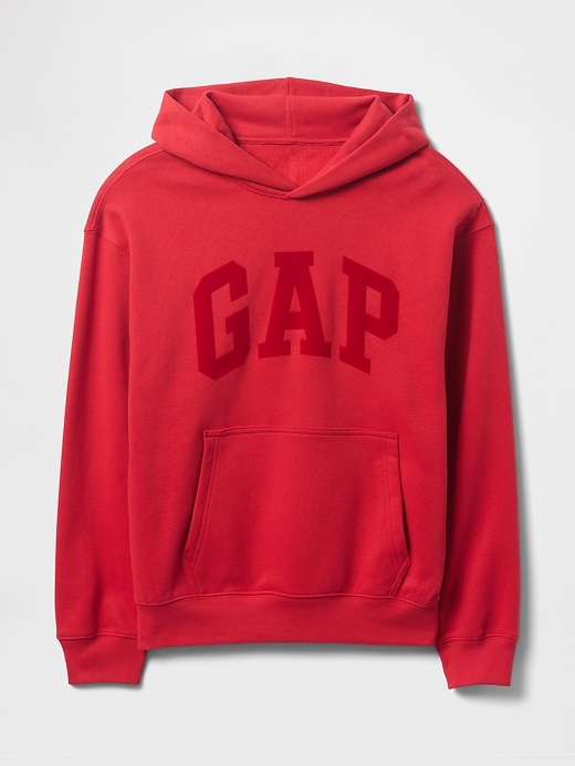 1 of 8 showing, with the color modern red of product Heavyweight Logo Hoodie