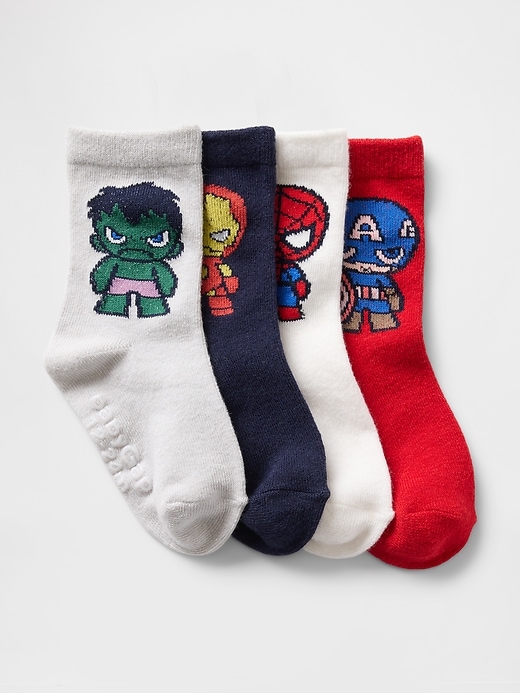 View large product image 1 of 1. Baby & Toddler Marvel Crew Socks (4-Pack)