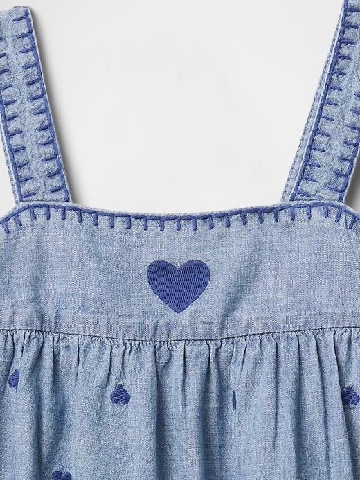 Image number 4 showing, Baby & Toddler Chambray Heart Outfit Set