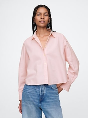 Organic Cotton Oxford Crop Big Shirt