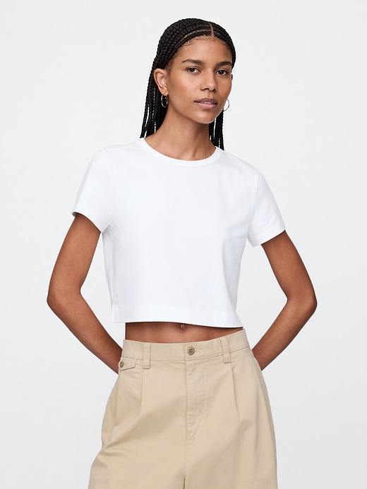 Image number 1 showing, Organic Cotton VintageSoft Cropped T-Shirt