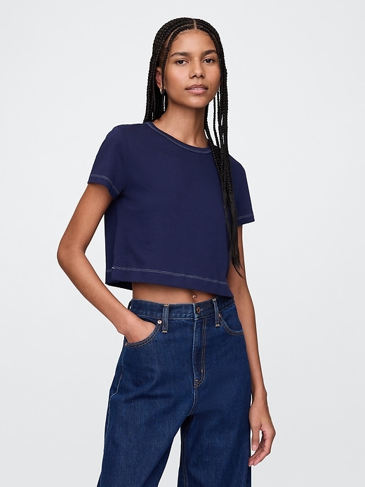 Image number 1 showing, Organic Cotton VintageSoft Cropped T-Shirt
