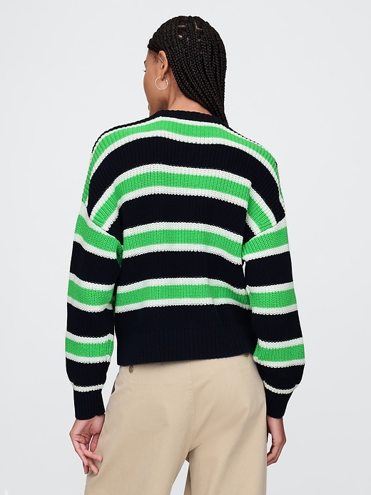 Image number 3 showing, 100% Cotton Shaker-Stitch Crewneck Sweater