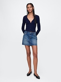 100% Cotton Cropped Plaited Rib Cardigan